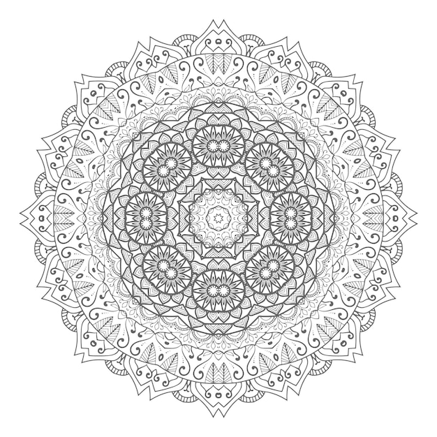 Prachtig lijntekeningen mandala-ontwerp