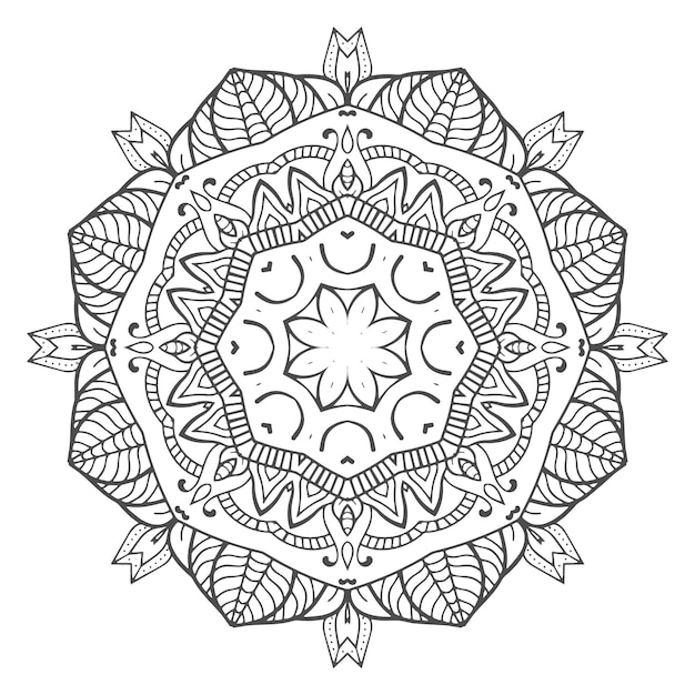 Prachtig lijntekeningen mandala-ontwerp