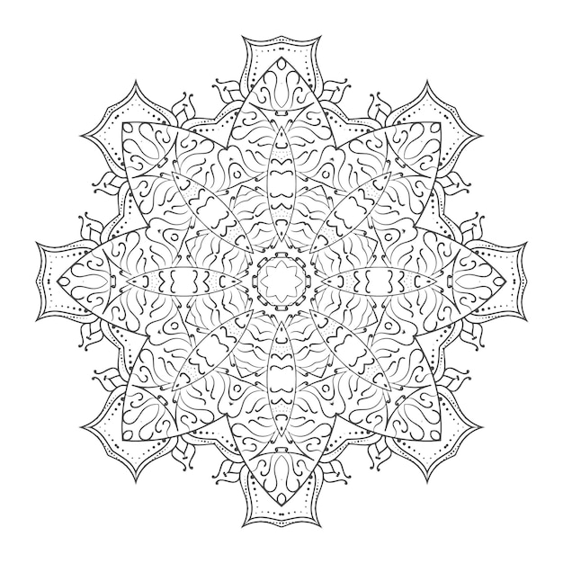 Prachtig lijntekeningen mandala-ontwerp