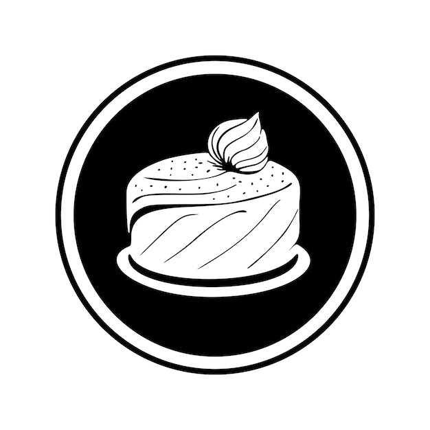 Prachtig ontworpen zwart-wit cupcake-logo Goed voor prints