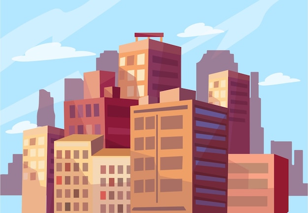 Prachtig uitzicht op de moderne stad Vectorillustratie