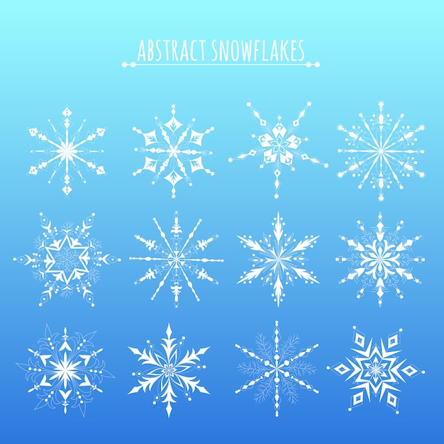 Prachtige abstracte sneeuwvlokken collectie