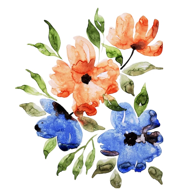 Prachtige aquarel bloemen boeket