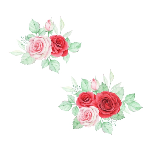 Prachtige aquarel roze bloemstuk