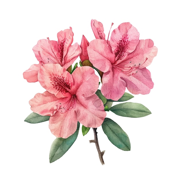 prachtige azalea bloem vector illustratie in aquarel stijl