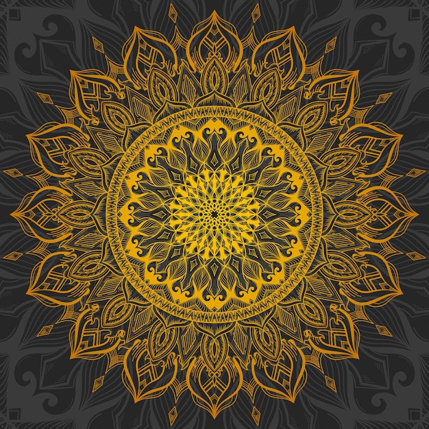 Vector prachtige mandala met gouden luxe kleur