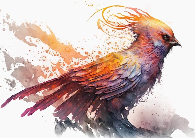 Prachtige Phoenix aquarelkunst voor een magisch tintje