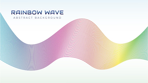 Prachtige regenboog spectrum abstracte golf lijn achtergrond ontwerpsjabloon met bewerkbare tekststijl