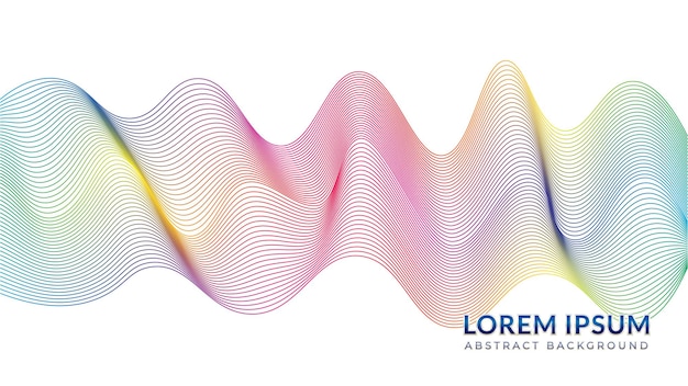 Prachtige regenboog spectrum golven abstracte golf lijn achtergrond ontwerpsjabloon met bewerkbare tekststijl