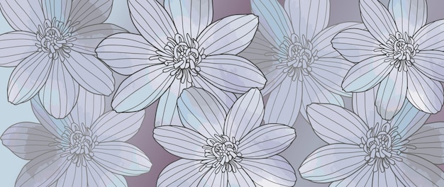 Prachtige vector florale achtergrond met delicate bloemen voor decor covers wallpapers ansichtkaarten en presentaties