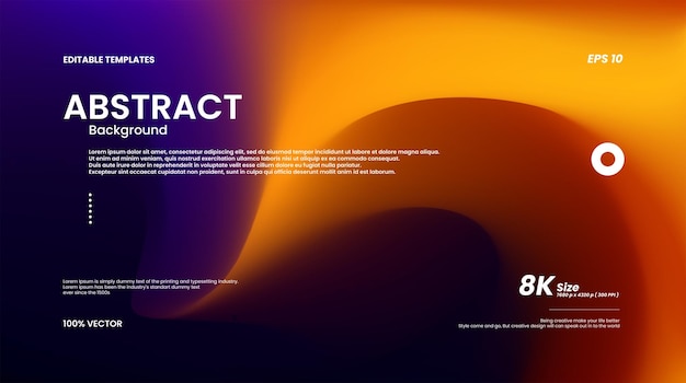 Vector prachtige vector gradiëntkleur gloeiend oranje tot donkerpaars sjabloon mooie abstracte achtergrond 8k