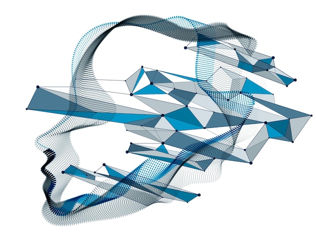 Prachtige vector menselijk gezicht portret, artistieke illustratie van het hoofd van de mens gemaakt van gestippelde deeltjes array, kunstmatige intelligentie, pc-programmeersoftware-interface, digitale ziel.