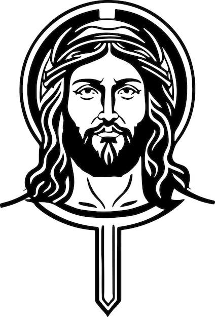 Vector prachtige vectorkunst van het embleem van jezus christus