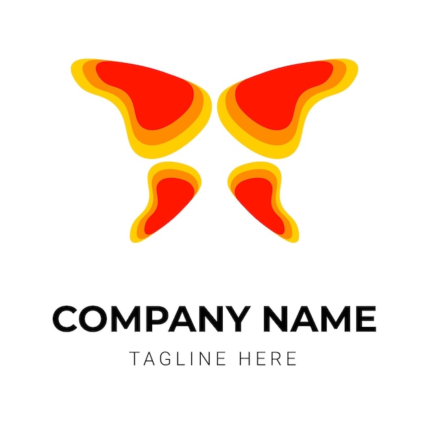 Prachtige vlinder logo ontwerpsjabloon