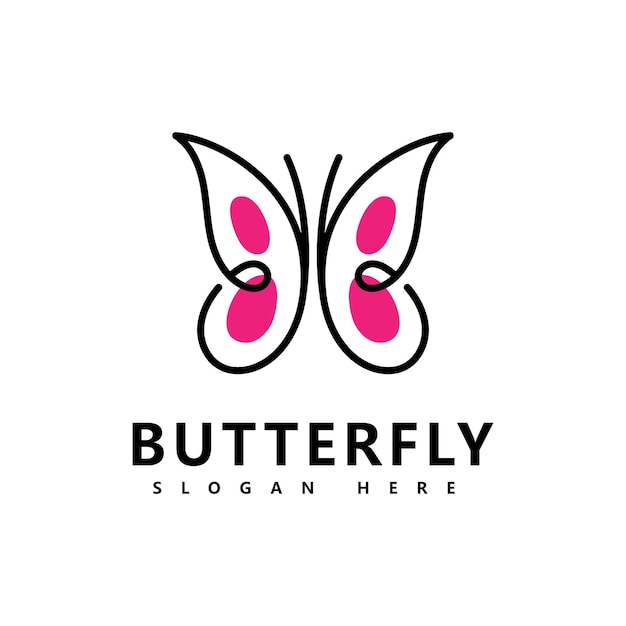 Prachtige vlinder merk logo pictogram vector
