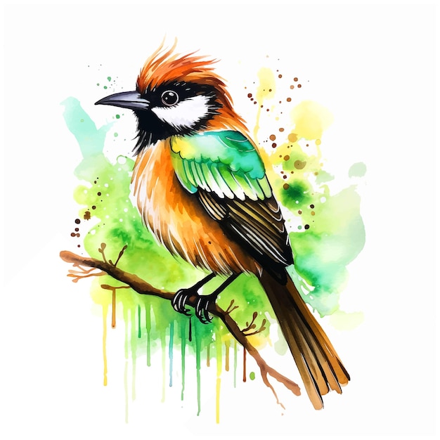 Prachtige vogel aquarelverf