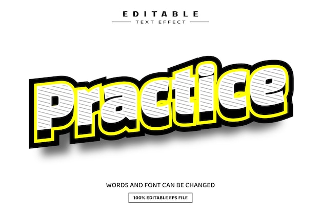 Practice 3d editable text effect template