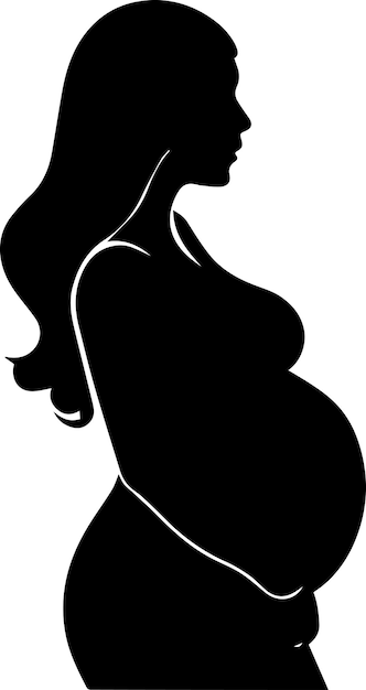 Pragnent woman vector silhouette 15