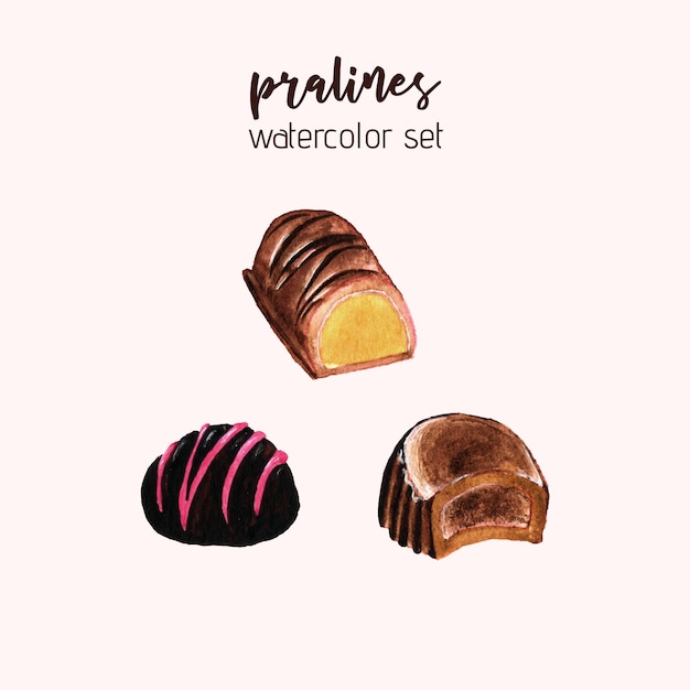 Pralines aquarel set