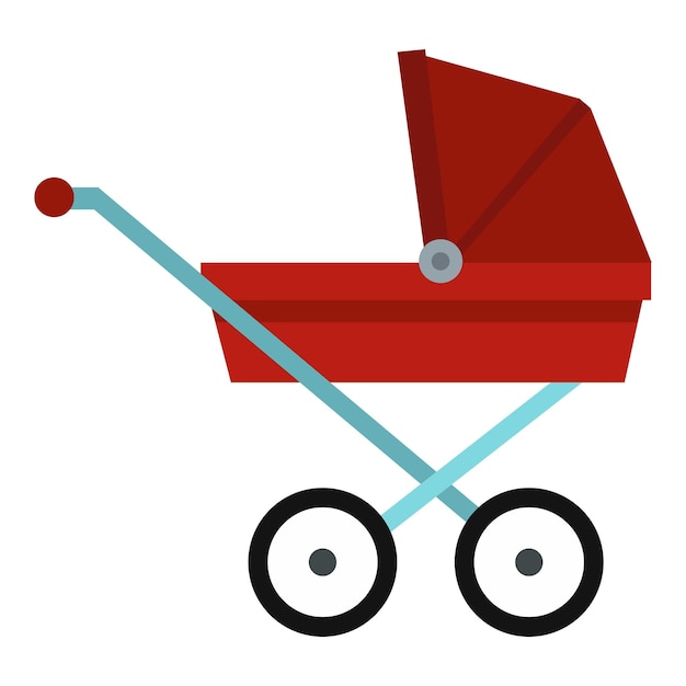 Pram baby carriage icon Flat illustration of pram vector icon for web design