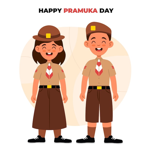 Vector pramuka day illustration