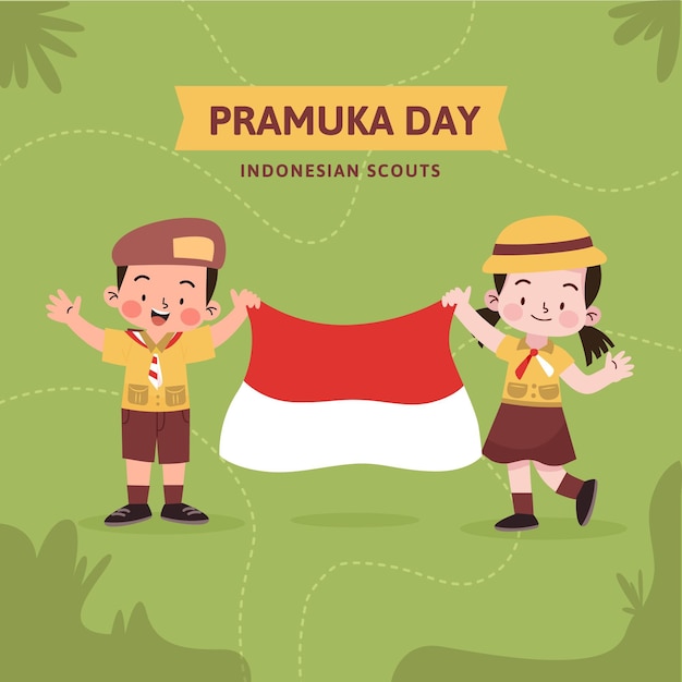 Pramuka day illustration