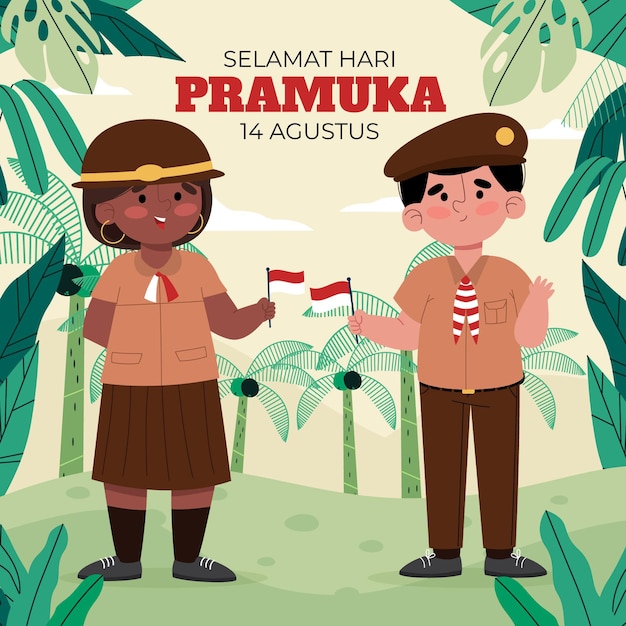 Pramuka day illustration