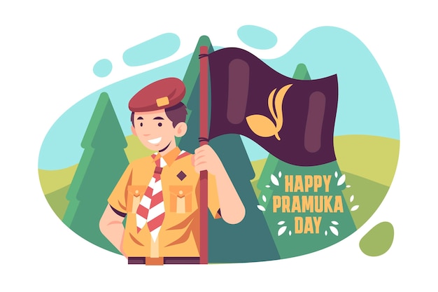 Vector pramuka day illustration