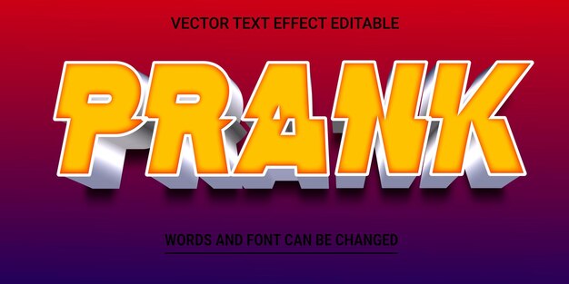 Prank editable text effect vector