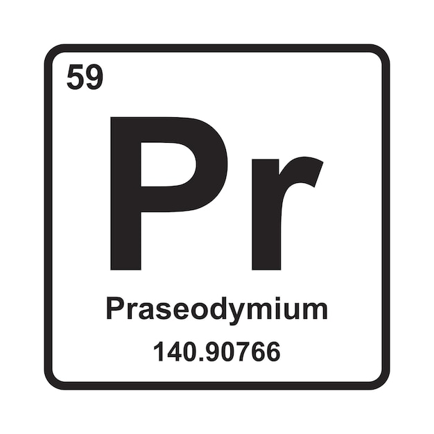 Vector praseodymium element icon