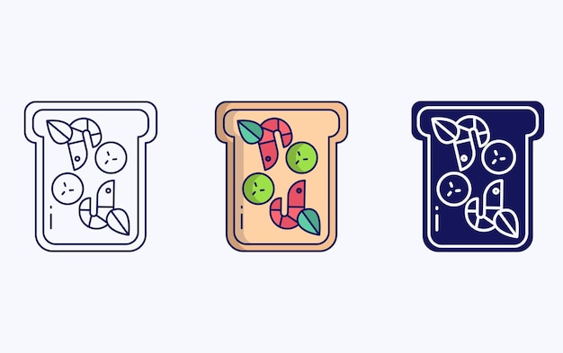 Prawn toast illustration icon