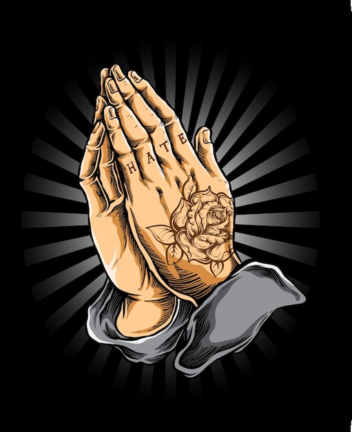 Pray hand vector