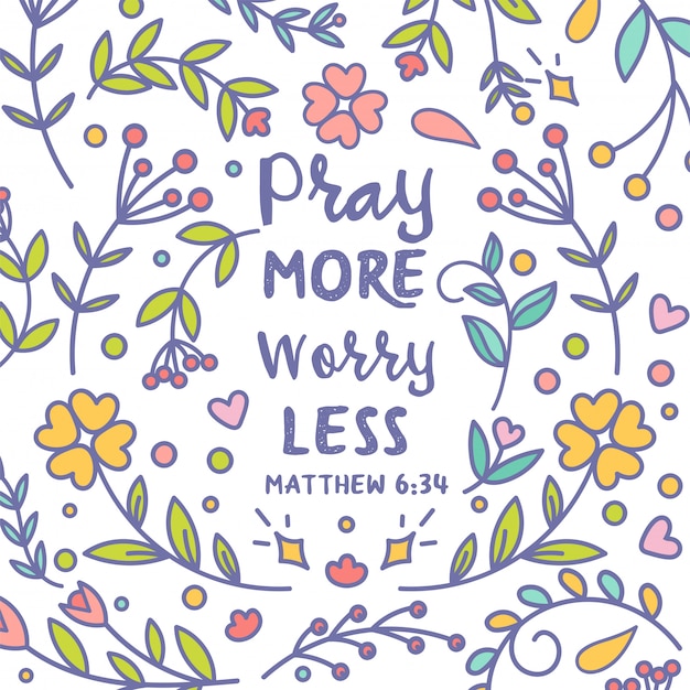 Pray more worry less card