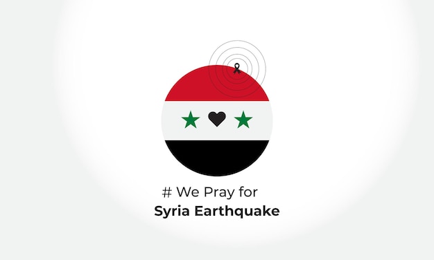 Vector pray for syria earthquake syria flag and map