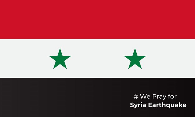 pray for syria earthquake syria flag and map