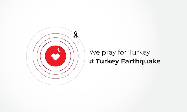 Vector pray for turkey earthquake turkey flag and map