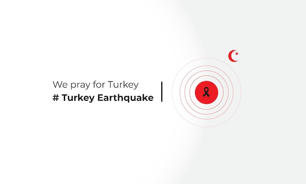 トルコの地震トルコの旗と地図のために祈る