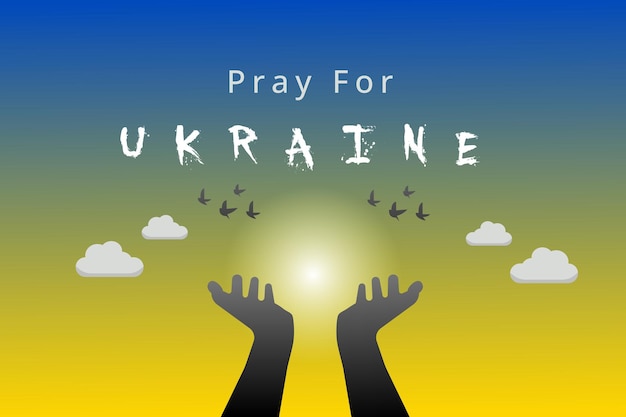 Pray for Ukraine Background design template