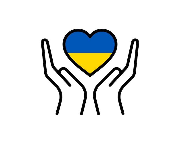 Pray for ukraine concept illustration with national flag hand and map ukrainian flag praying concept vector illustration pray for peace stop the war against ukraine