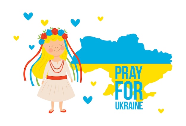 Pray For Ukraine Stop War in Ukraine Ukraine War Poster Vector Illustration