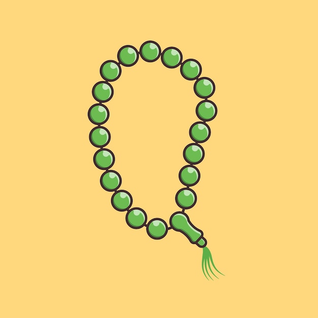 Prayer Beads vector illustration icon flat