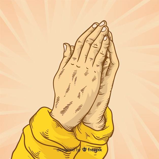 Vector praying hands background