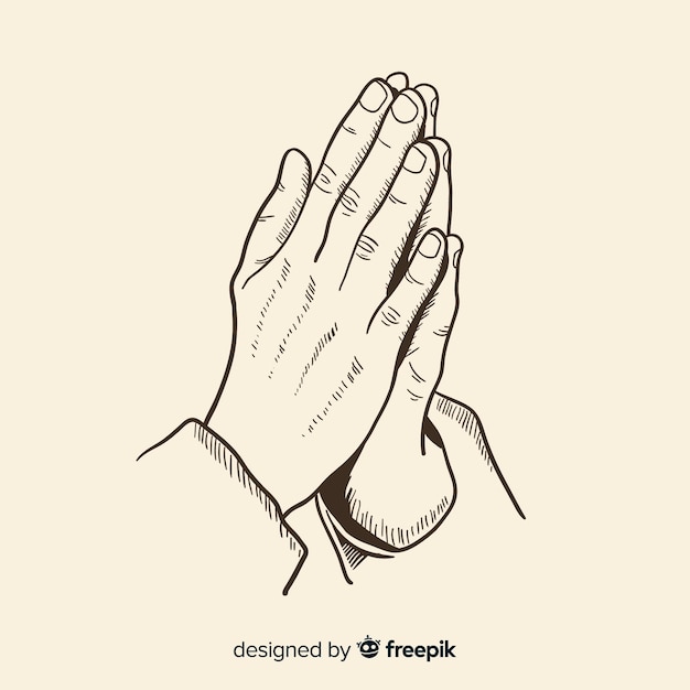 Vector praying hands background