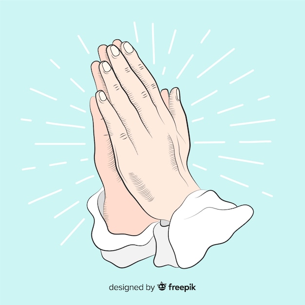 Vector praying hands background