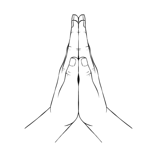 Praying Hands Outline