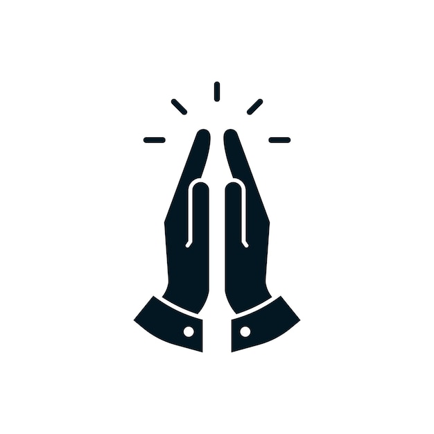 Vector praying hands symbol logo