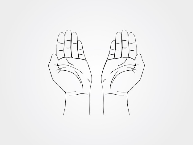 Praying hands vector clipart, Pray to the Creator, God please help us Premium Vector