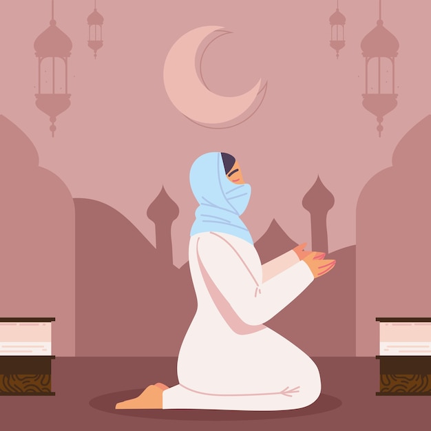 기도하는 여자 이슬람 문화