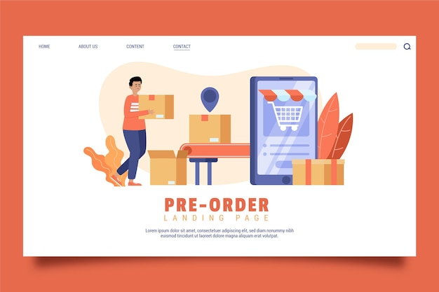 Pre-order concept - landing page