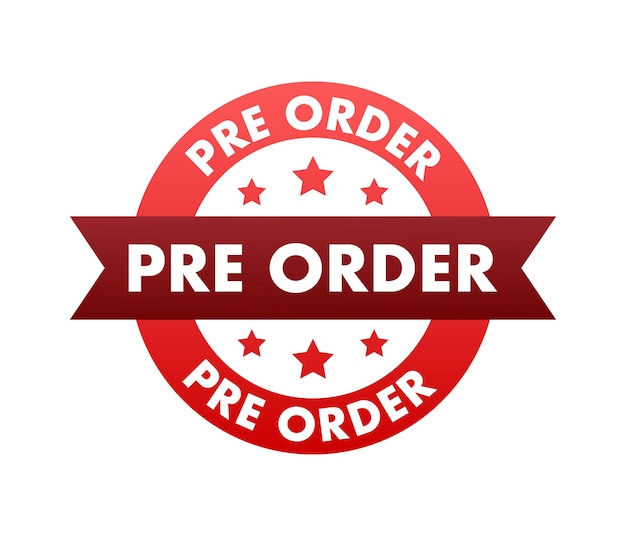 Pre order label banner icon vector stock illustration